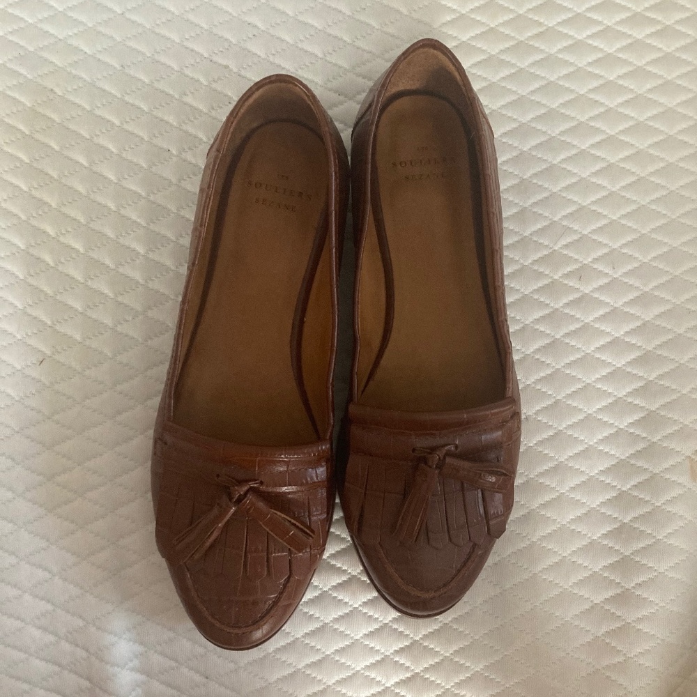 Sézane Brown Croc Loafers